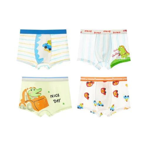 Top Melon Трусы 4 пачки 4 пачки [Белый + Белый + Зеленый + Белый] Детские