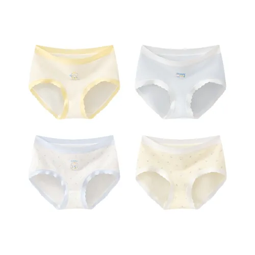 MQD 4 шт [Бежево-желтый + Светло-синий + Экрю + Светло-абрикосовый] Kids Нижнее белье