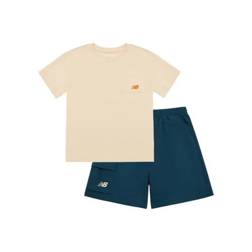 New Balance совместный бренд Повседневная спортивная одежда Крем для детей 3-7 лет