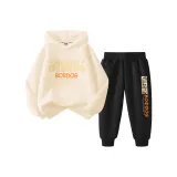 Комплект одежды (Белый топ с кисточкой Babu + Черные штаны с кисточкой Babu)