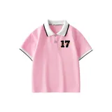 Летняя рубашка-поло с коротким рукавом, розового цвета