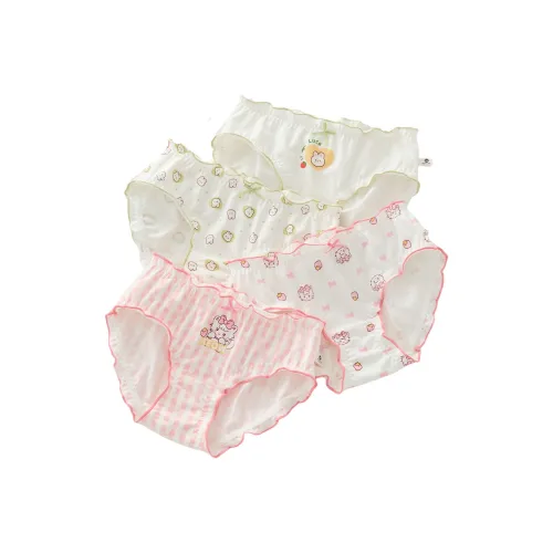 MIIOW 4 шт Экрю + Светло-зеленый + Экрю + Светло-розовый Kids Нижнее белье