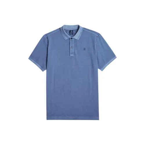 STAR RAW Medium Blue Men's Polo