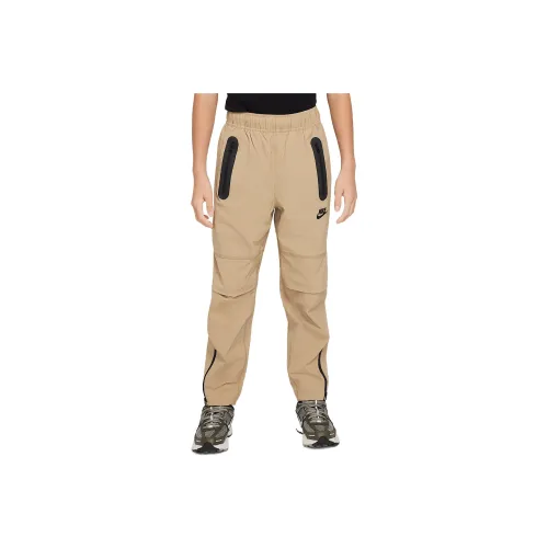 nike Брюки Парашют Бежевый Черный Подростки