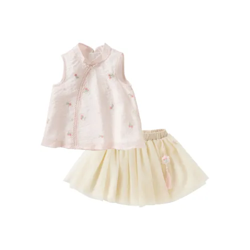 Детский комплект DAVE BELLA для детей 3-7 лет с юбкой светло-розового цвета