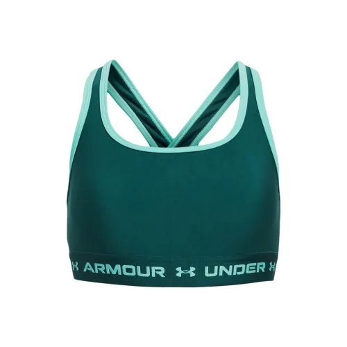 Under Armour Детский бюстгальтер для девочек цвет павлиний зеленый