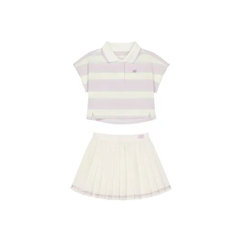 Детский возраст 3-7 лет New Balance совместный бренд Комплект с юбкой NB 2 предмета Набор Фиолетовый