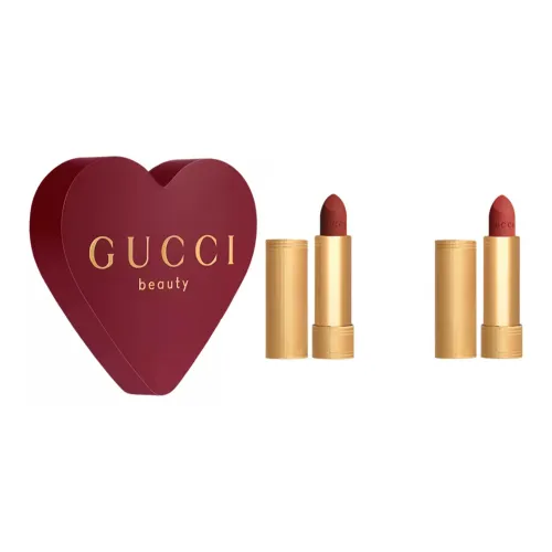 GUCCI Плюшевый набор помад и блеска для губ Мягкий матовый Легко смешивается Естественный Бархатный Блеск для губ 3,5г*2