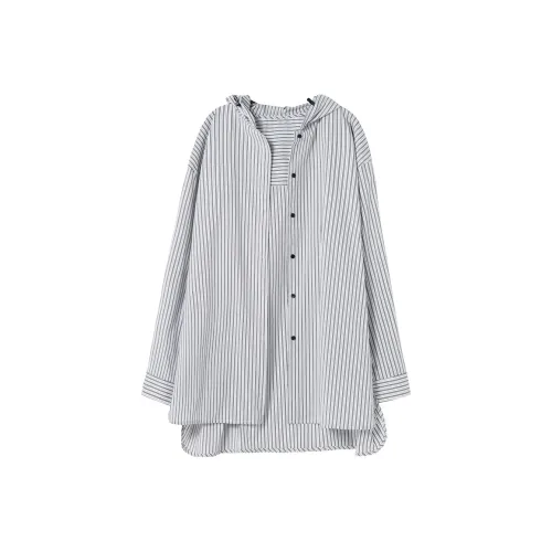 SOON FLOWER Рубашка Женская Черно-Белые Полосы