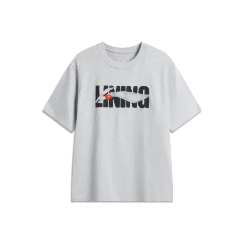 LINING Sports Life Collection Футболка Унисекс Фотиния Серый Светлый Лайм