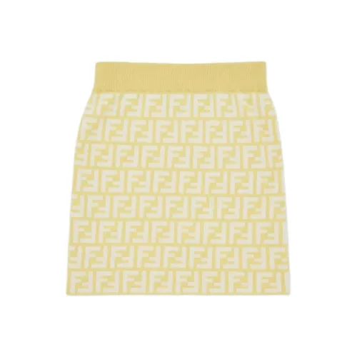 FENDI Многоцветный Буква Умеренный Юбка Летний Детский Желтый