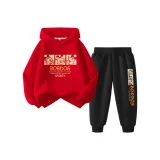 Комплект одежды (Водолазка Красный топ + Водолазка Черные штаны)