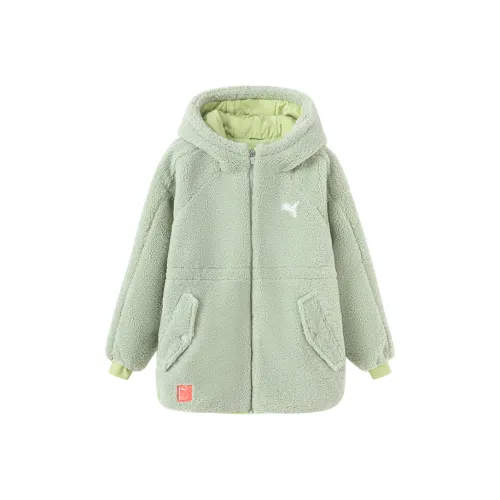 PUMA Velvet Feel Coat BERBER Fleece Coat Lime Green Baby