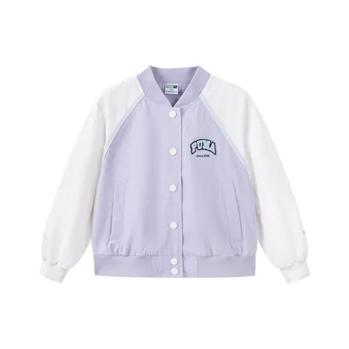 PUMA Бейсбольная куртка Sportstyle Series WISESHIELD Баскетбол Белый фиолетовый Тон Дети 3-7 лет