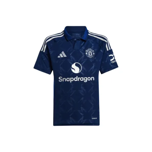 Adidas Детский футбол Джерси Manchester United SS24 Полуночный индиго Подростки