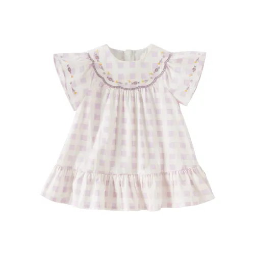 DAVE BELLA Платье Фиолетовая Клетка Дети Возраст 3-7 Лет