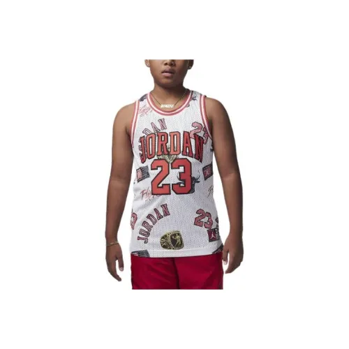 Jordan 23 Полосатая майка с короткими рукавами Белая Детская