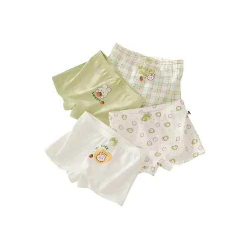 MIIOW 4 шт [Белый + Зеленый + Светло-зеленый + Белый] Kids Трусы