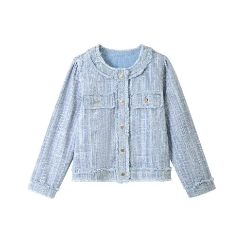 Annil Детский топ SS25 Белый Синий Узор Подростки