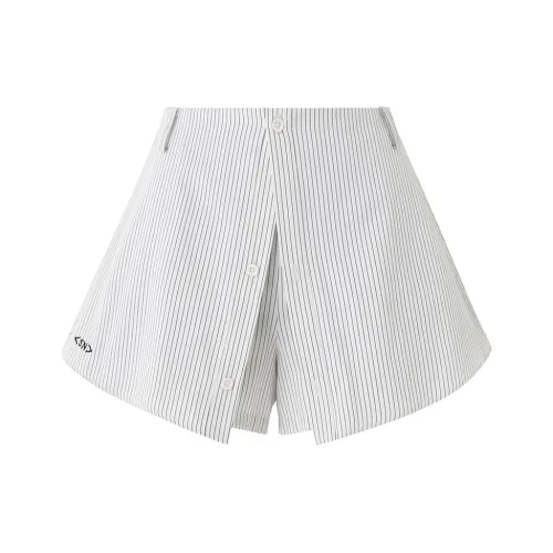 SOON FLOWER Повседневные шорты Женские Черно-белые полосы