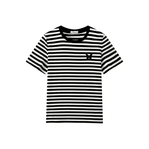 BALENO T-рубашка Летняя Женская Черно-белые Полосы