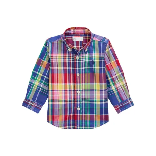 Polo Ralph Lauren Рубашка FW24 Стандартный крой Синий Красный Для малышей и детей дошкольного возраста