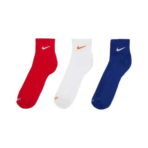 NIKE Красный белый синий THREE Комплект из трех предметов Школьные носки