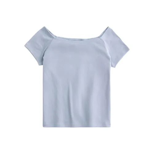 Hollister Серо-голубые Женские Футболки