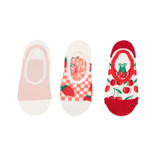 Vans Canoodle Носки 3 упаковки 3 упаковки розовый красный белый детский