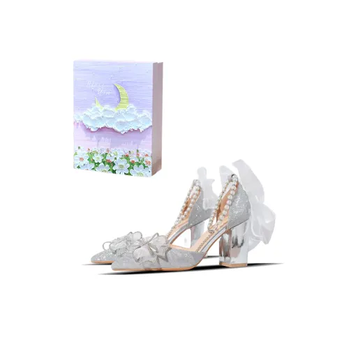 ANGEL BOY Высокие каблуки Женские Серебристая луна