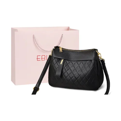 EBLAN Сумка через плечо из коровьей кожи стандартная женская черная