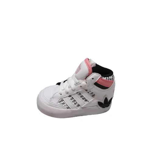 Adidas Originals Hardcourt Slip-resistant Abrasion-resistant MID Топ Обувь для малышей Белый Черный Infant And Toddler