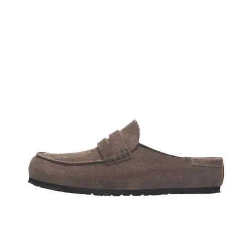 Birkenstock Naples Резиновая подошва устойчивая к истиранию домашние тапочки унисекс темно-серый стандартный свободный крой