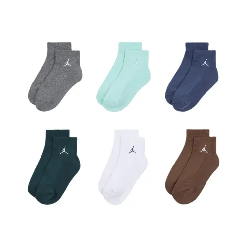 Jordan 6 Пачка Серый+Светло-синий+Темно-синий+Зеленый+Белый+Коричневый Kids Носки