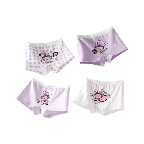 OVE Нижнее белье 4 шт Женские 11470 Волшебный Фиолетовый Кролик [100% хлопок · Плоская подошва 4 шт] Детский