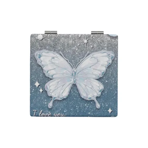 JIXUAN Принцесса Стиль Ручной Мини Складной Двойной Сторонний Зеркало для Макияжа Портативный