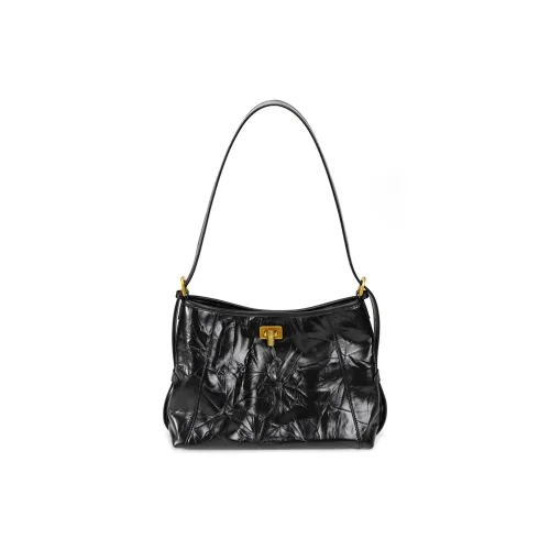 Simedin Сумка через плечо из крупнозернистой текстуры коровьей кожи среднего размера женская цвет экрю черный