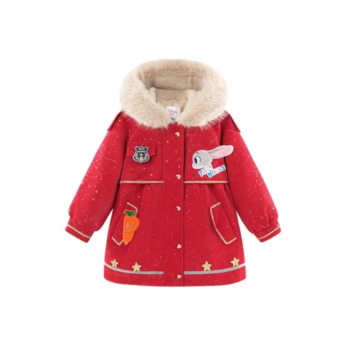 Disney PARKA Пальто Красное Детское Возраст 3-7 лет