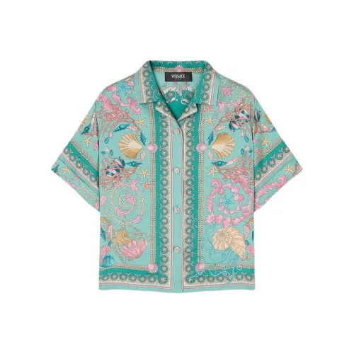 VERSACE Рубашка Barocco Зеленая Детская