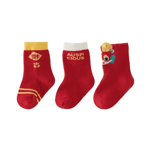 JELLYBABY Носки 3 пачки красные Комбо для детей 3-7 лет