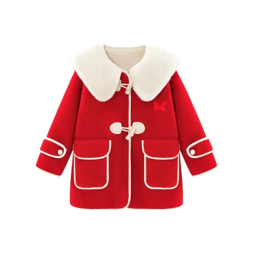 Disney Однотонный MID Длина Нейлон Пальто Осенний Зимний Дети Возраст 3-7 Лет Красный