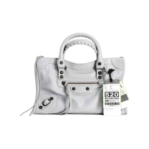 Balenciaga Le City Овчина Плечевая сумка Сумка Маленькая Женская Светло-Серый