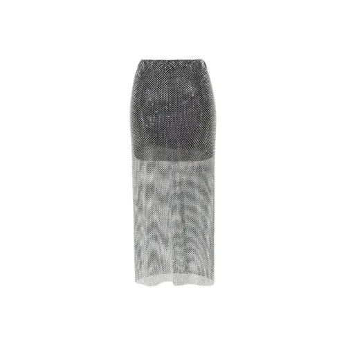 PHILOSOPHY DI LORENZO SERAFINI SS24 Повседневный Длинный Юбка Женская Серебряная