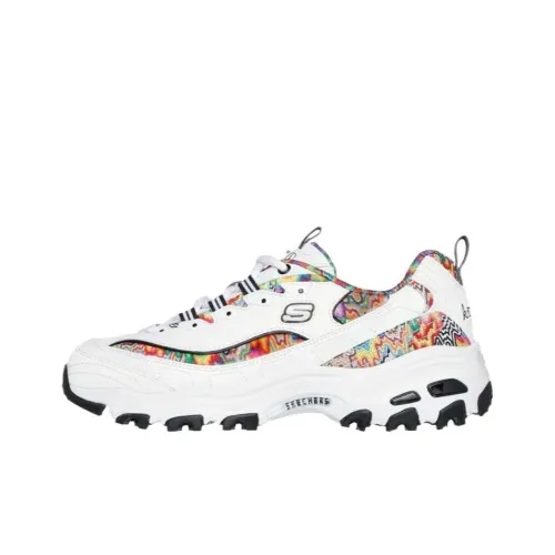 Jen Stark x Skechers Уличный Low Топ Толстая подошва Кроссовки Женские Белые