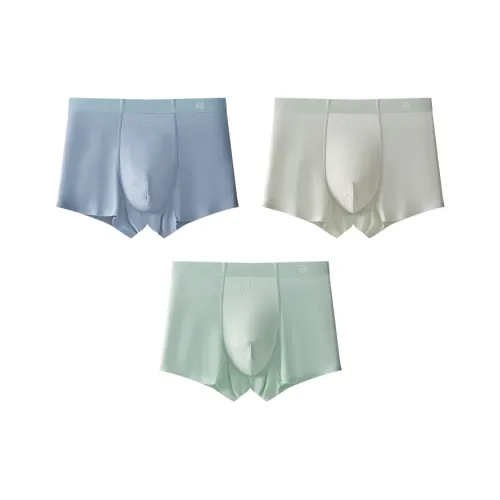 MIIOW Трусы 3 упаковки [Светло-синий + Светло-серый + Аква-зеленый] Подростки