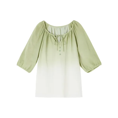 XIANGYING Рубашка Женская Фрукт Зеленый