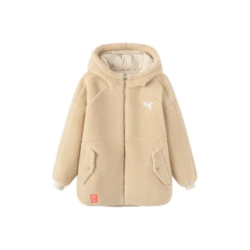 PUMA Velvet Feel Пальто BERBER Fleece Coat Light Khaki Детский