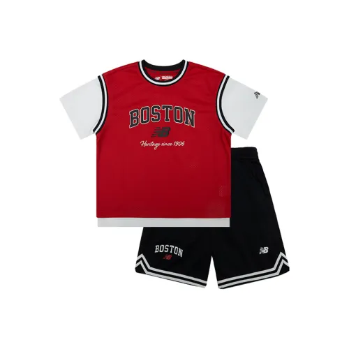 New Balance совместный бренд Повседневная спортивная одежда Красная для детей 3-7 лет