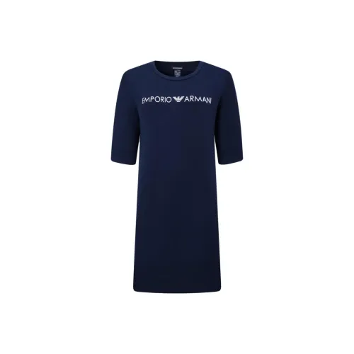 EMPORIO ARMANI Короткое платье с короткими рукавами женское темно-синий