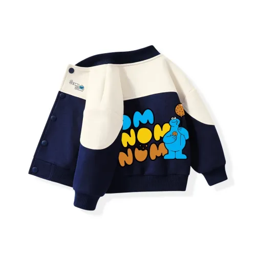 Улица Сезам Бейсбольная куртка Воздушный шар Печенье-монстр Королевский синий Для детей 3-7 лет